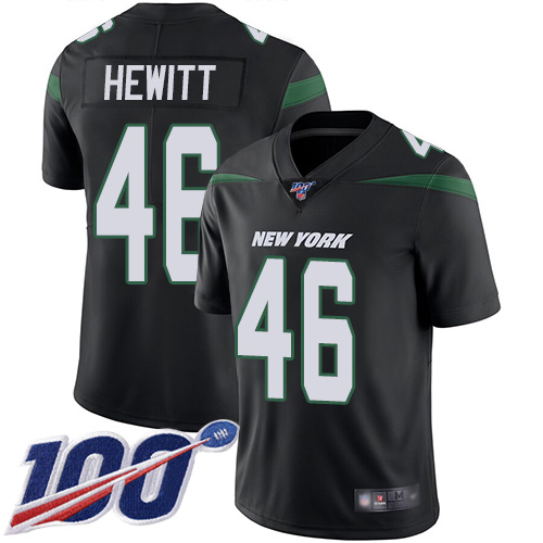 New York Jets Limited Black Men Neville Hewitt Alternate Jersey NFL Football #46 100th Season Vapor Untouchable->nfl t-shirts->Sports Accessory